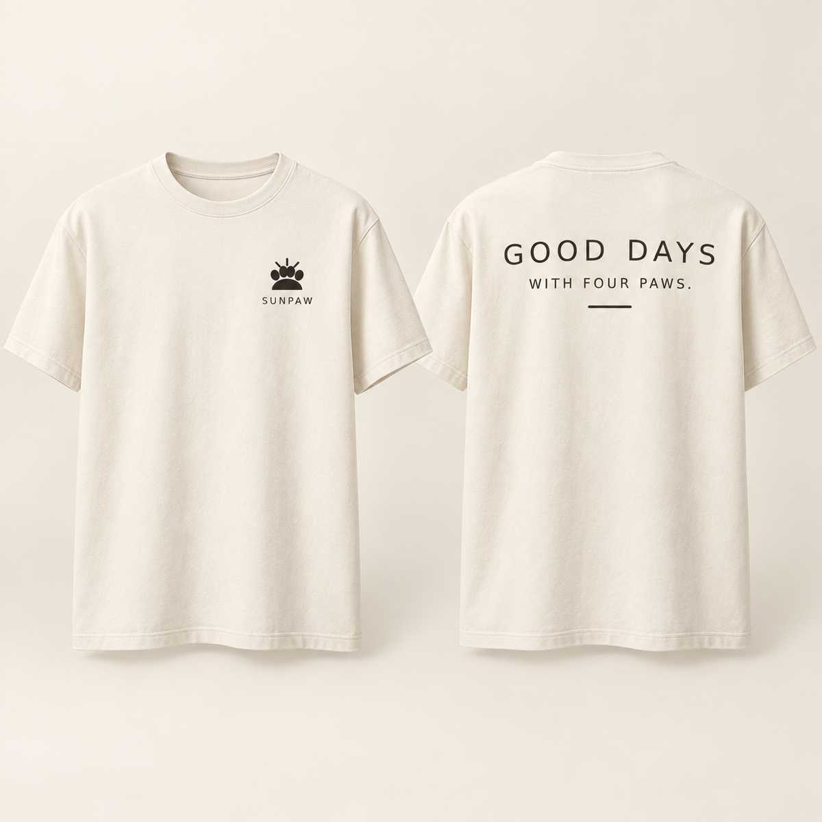 SUNPAW Good Days Tee in Cream – Vorder- und Rückseite
